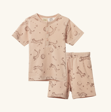 Load image into Gallery viewer, Nature Baby, New Zealand, Sustainable, Organic Cotton, Baby Clothing, Kids Clothing, Dream Tigers, Rose Dust, Short Sleeve Pyjamas