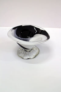 Small Black and White Glass Bowl